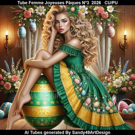 Tube Femme Joyeuses Pâques N°3  2026