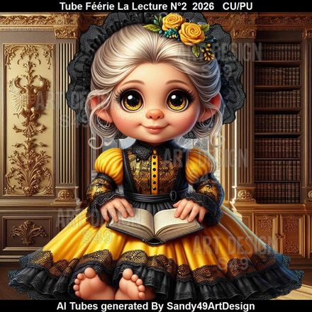 Tube Féérie La Lecture N°2  2026