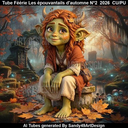 Tube Féérie Les épouvantails d'Automne N°2  2026