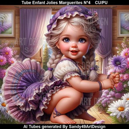 Tube Enfant Jolies Marguerites N°4