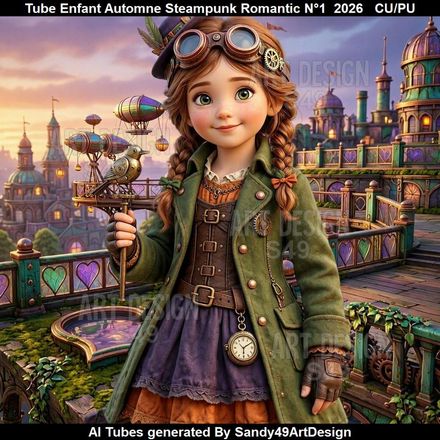 Tube Enfant Automne Steampunk Romantic N°1  2026