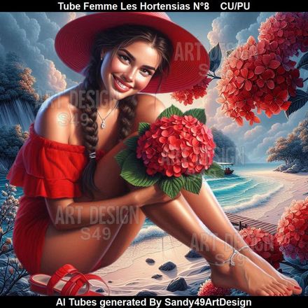 Tube Femme Les Hortensias N°8