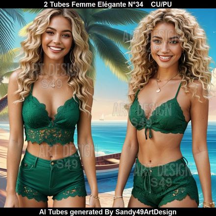 2 Tubes Femme Elégante N°34
