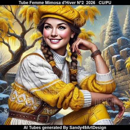 Tube Femme Joli Mimosa d'hiver N°2  2026