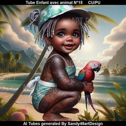 Tube Enfant avec animal N°15