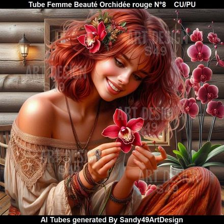 Tube Femme Beauté Orchidée rouge N°8