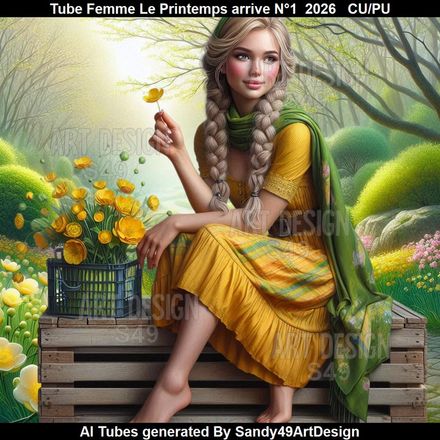 Tube Femme Le Printemps arrive N°1  2026