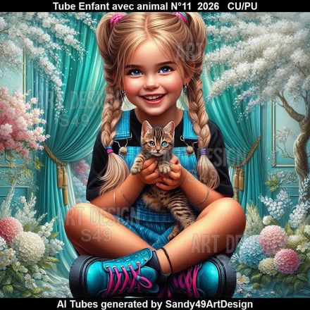 Tube Enfant avec animal N°11  2026