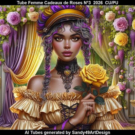 Tube Femme Cadeaux de Roses N°3  2026