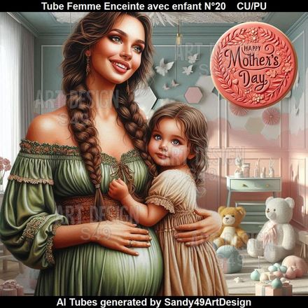 Tube Femme Enceinte avec enfant N°20
