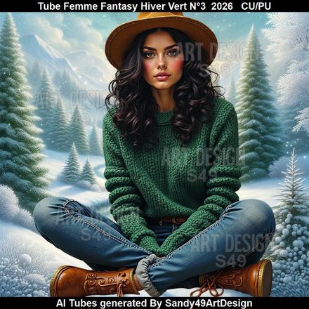 Tube Femme Fantasy Hiver vert N°3   2026