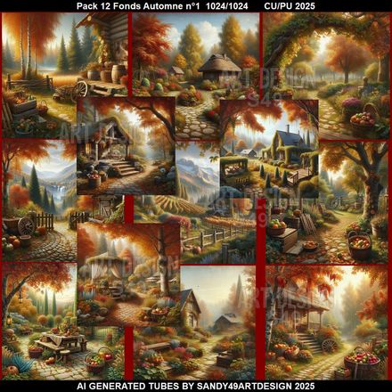 Pack 12 Fonds Automne N°1    2025