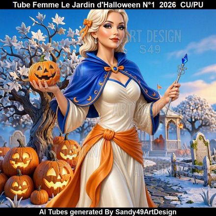 Tube Femme Le Jardin d'Halloween N°1  2026