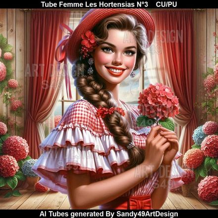 Tube Femme Les Hortensias N°3