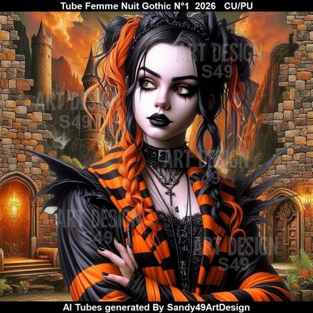 Tube Femme Nuit Gothic N°1  2026