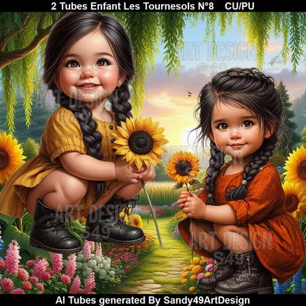 2 Tubes Enfant Les Tournesols N°8