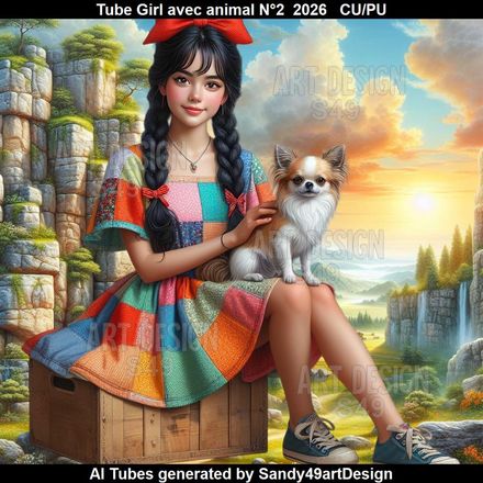 Tube Girl avec animal N°2  2026
