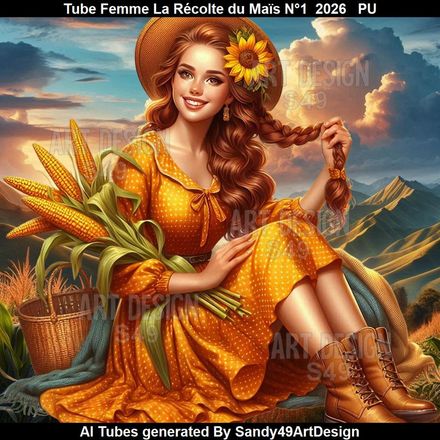 Tube Femme La Récolte du maïs N°1  2026