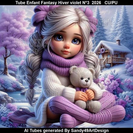 Tube Enfant Fantasy Hiver violet N°3  2026