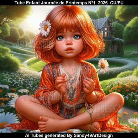 Tube Enfant Journée de Printemps N°1  2026