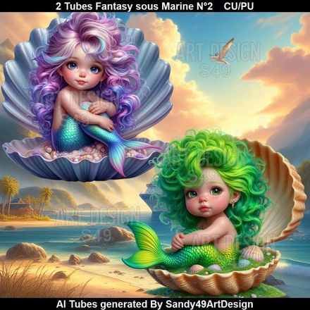 2 Tubes Fantasy Sous Marine N°2