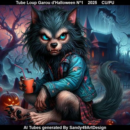 Tube Loup Garou d&#x27;Halloween N°1    2025