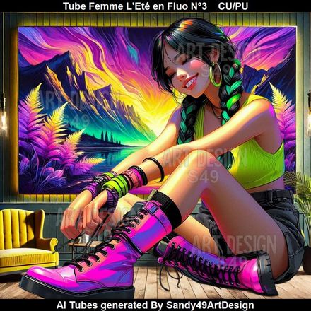 Tube Femme l&#x27;Eté en Fluo N°3