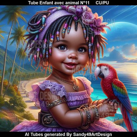 Tube Enfant avec animal N°11