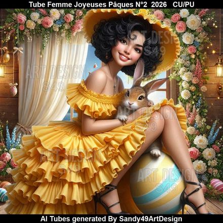 Tube Femme Joyeuses Pâques N°2  2026