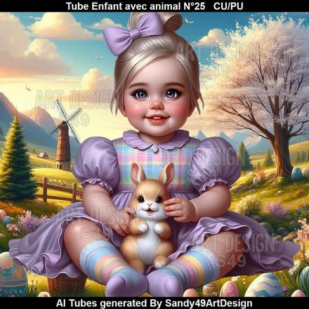 Tube Enfant avec animal N°25