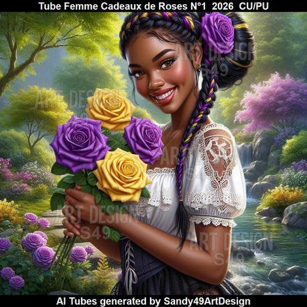 Tube Femme Cadeaux de Roses N°1  2026