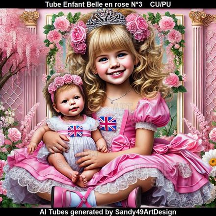 Tube Enfant Belle en rose N°3