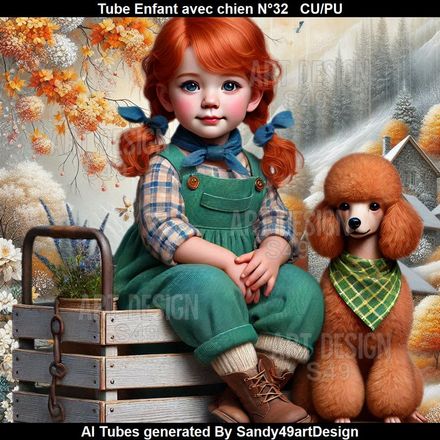 Tube Enfant avec chien N°32