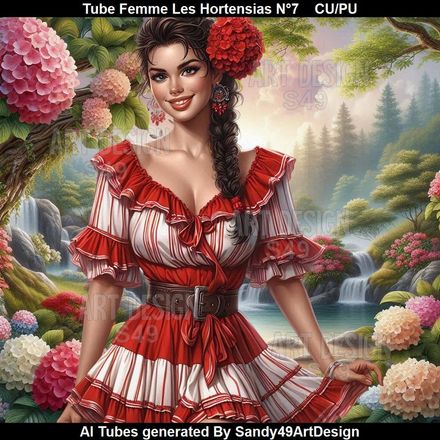 Tube Femme Les Hortensias N°7