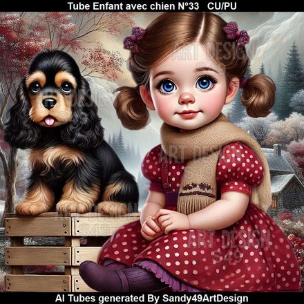 Tube Enfant avec chien N°33