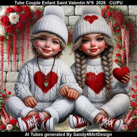 Tube Couple Enfant Saint Valentin N°9  2026