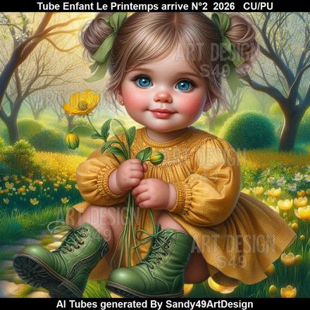 Tube Enfant Le Printemps arrive N°2  2026