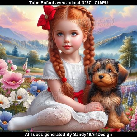 Tube Enfant avec animal N°27