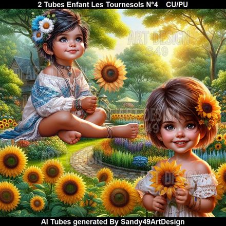 2 Tubes Enfant Les Tournesols N°4