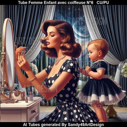 Tube Femme Enfant avec coiffeuse N°6