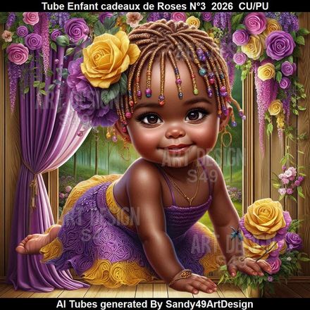 Tube Enfant Cadeaux de Roses N°3  2026