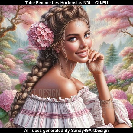 Tube Femme Les Hortensias N°9