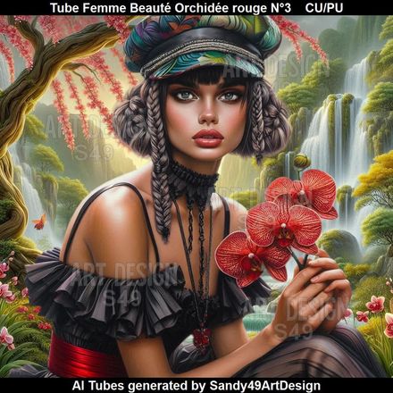 Tube Femme Beauté Orchidée rouge N°3