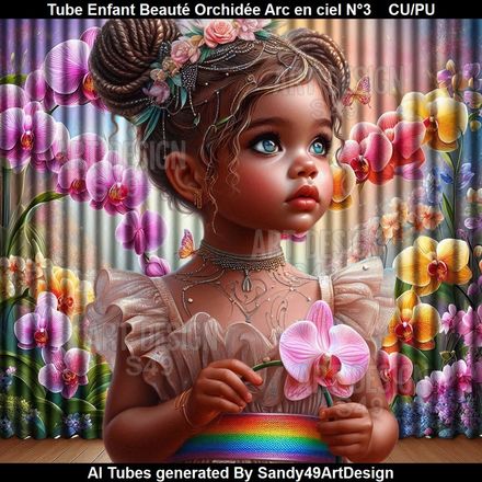 Tube Enfant Beauté Orchidée Arc en ciel N°3