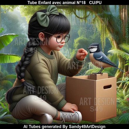 Tube Enfant avec animal N°18  