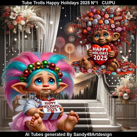 Tube Trolls Happy Holidays 2025  N°1