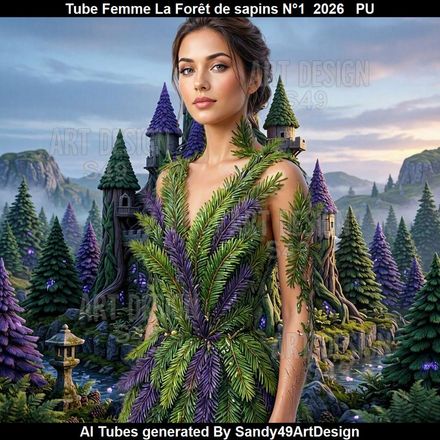 Tube Femme La Forêt de sapins N°1  2026