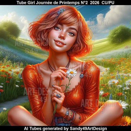 Tube Girl Journée de Printemps N°2  2026