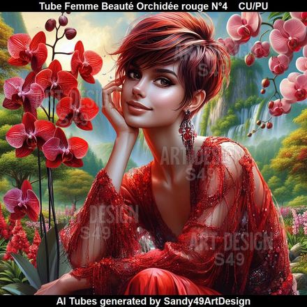 Tube Femme Beauté Orchidée rouge N°4