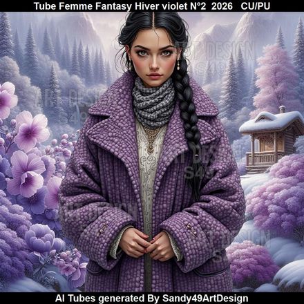 Tube Femme Fantasy Hiver violet N°2  2026